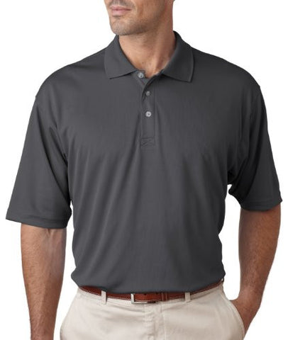 UltraClub Men's UC Performance Polo Shirt (Charcoal / Medium)