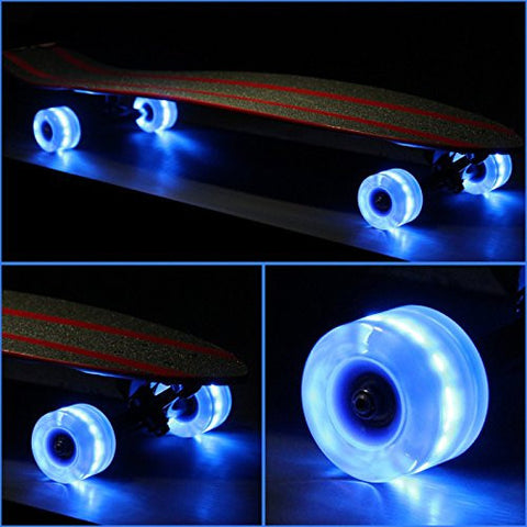 Blue 4-pack - 65mm/78a Long Board Wheel with ABEC-9 bearing
