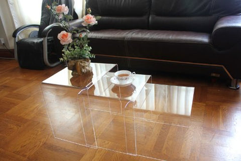 Modern Acrylic Nesting End Table Coffee Table 3pc Lucite
- Finish : Clear Lucite