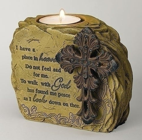 4"H MEMORIAL VOTIVE HOLDER A PLACE IN HEAVEN