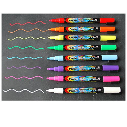 Fine tip Fluorescent Markers, set of 8