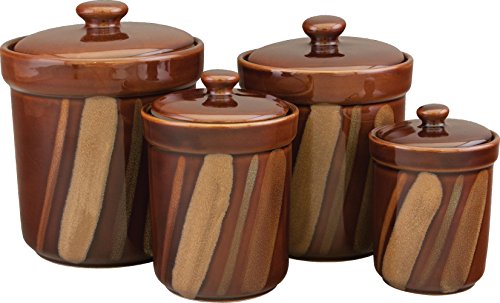 Avanti Brown Canisters, Set of 4 (Re-shipper)