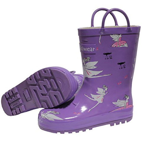 Rubber Rain Boots - Purple Fairies 7T
