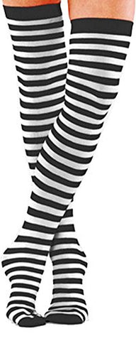 Foot Traffic Thigh Highs (Black/White / One Size)