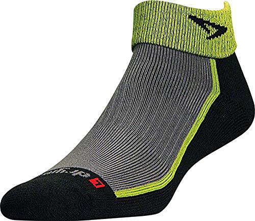 Trail Run 1/4 Crew/Turndown - Lime Green/Black/Gray, M