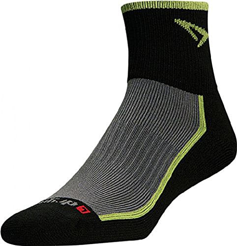 Trail Run 1/4 Crew/Turndown - Lime Green/Black/Gray, XL