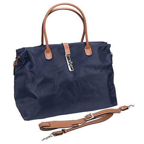 Tosca Women's Nylon Oversized Travel Tote Handbag (Navy Blue)