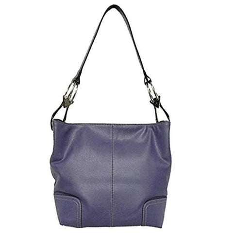 Classic Tall Large TOSCA Hobo Shoulder Handbag Silver Buckles Italy (Purple)