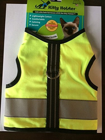 Kitty Holster Reflective Safety Cat Harness, Small/Medium, Neon Yellow