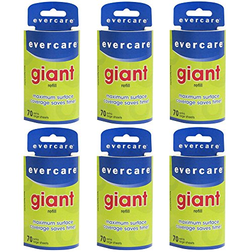 Evercare Giant Adhesive Lint Roller REFILL ** 6 pack **
