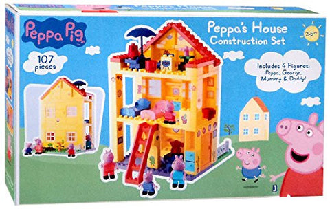 Peppa's House Construction Set (107 pieces and includes 4 figures: Peppa, George, Mummy & Daddy)