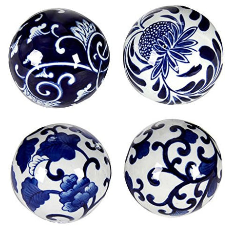 D4" Decorative Ceramic Balls, Asst, Pack of 4