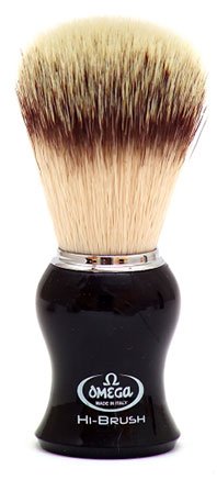 46206 Hi-Brush Synthetic Fiber Shaving Brush, Black, Plastic Handle