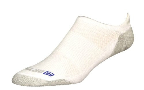 Drymax - Running Socks, Run Lite-Mesh No Show Tab - White/Gray, XL