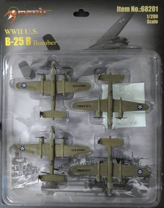 4-piece B-25B Mitchell Bomber 1/200 Model Set