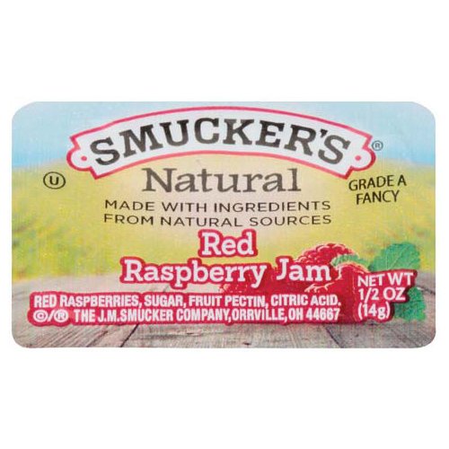 Smucker's Natural Portion Control - Plastic, Red Raspberry Jam, 1/2 oz