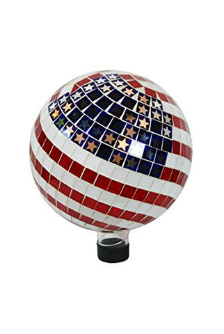10" Mosaic American Flag Gazing Ball