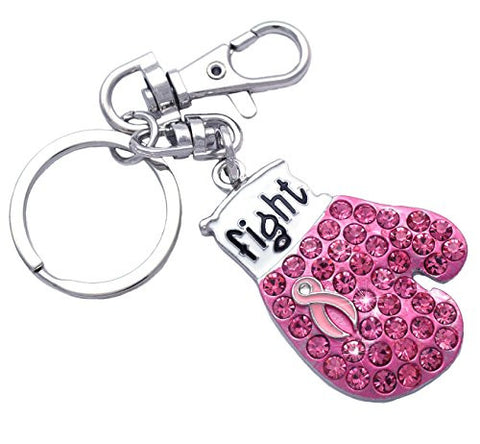 Fight Like A Girl Boxing Glove Cancer Awareness Key Chain