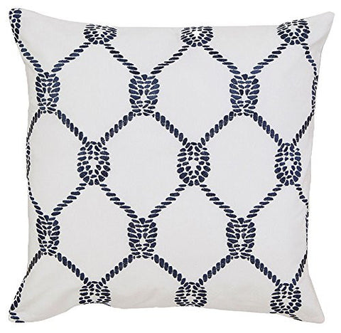 SOUTHERN TIDE BREAKWATER EMBROIDERED ROPE DECORATIVE PILLOWS NAUTICAL BLUE 16"W x 16"L