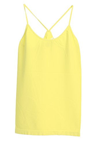 Idea, Point Up Strap Back Cami Top, Pale Yellow