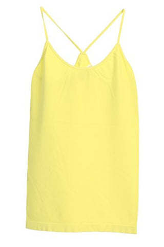 Idea, Point Up Strap Back Cami Top, Pale Yellow