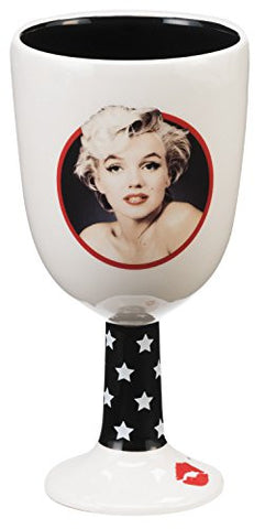 Marilyn Monroe Ceramic Goblet, 3.5 x 3.5 x 6.75"