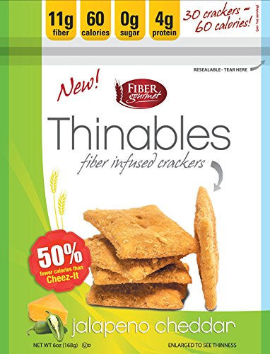 Thinables Crackers, Jalapeno Cheddar (Cheese) Flavor, 6 oz