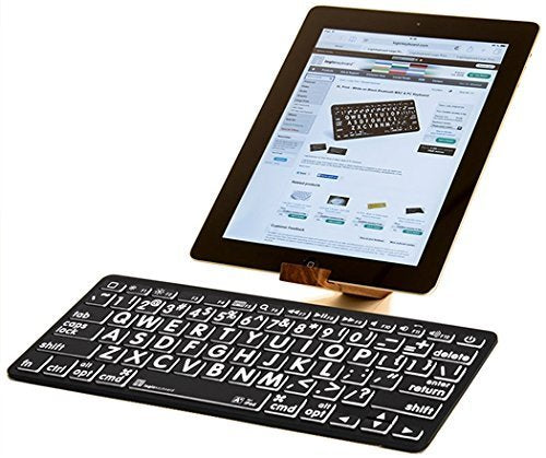 XL Print - White on Black American English Bluetooth Mini Keyboard