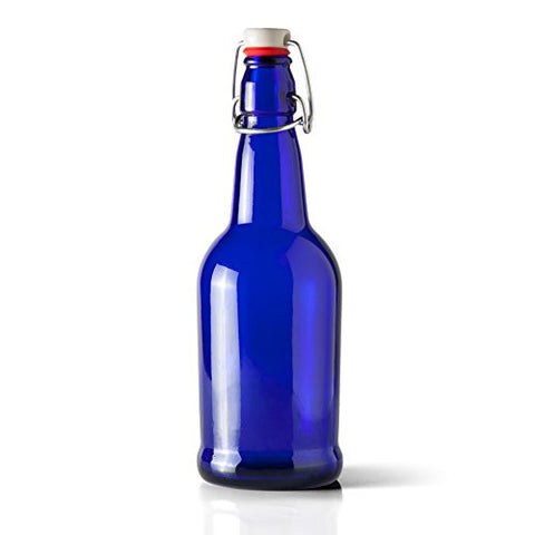16 oz Blue Beer Bottle's with EZ Flip Top Cap - Case of 12