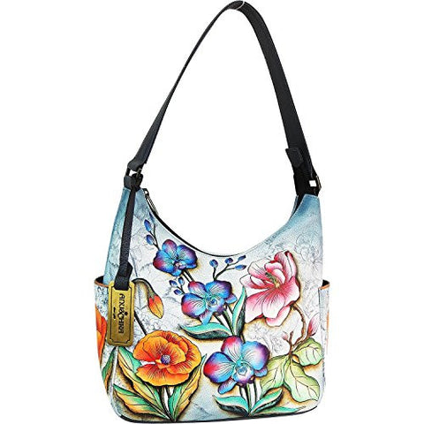 Floral Fantasy Multi-Pocket Hobo Bag