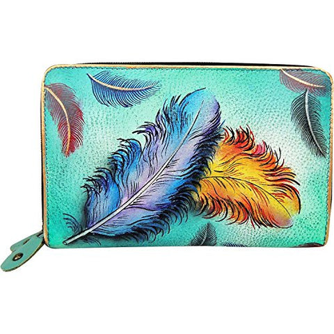 Floating Feathers Twin Top Organizer Wallet