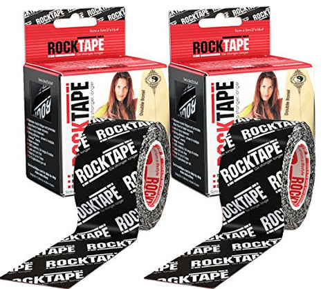 RockTape Kinesiology Tape for Athletes - 2-Roll Gift Pack, H2O Black Logo