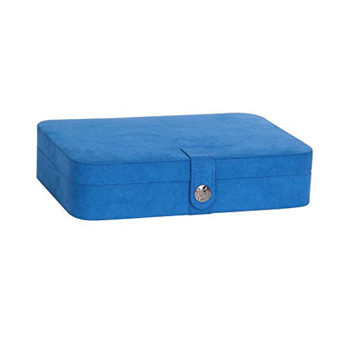 Celia Plush Fabric Jewelry Box in Royal Blue, 10 3/8 in x 7 1/4 in x 2 1/2 in