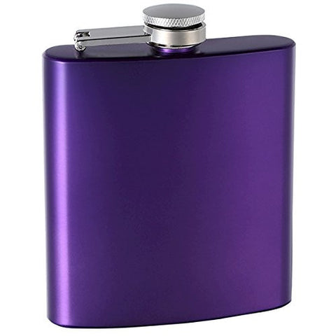 6oz Pearlized Painted Hip Flask, Purple