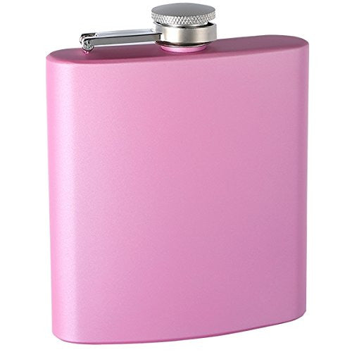 6oz Pearlized Painted Hip Flask, Pink