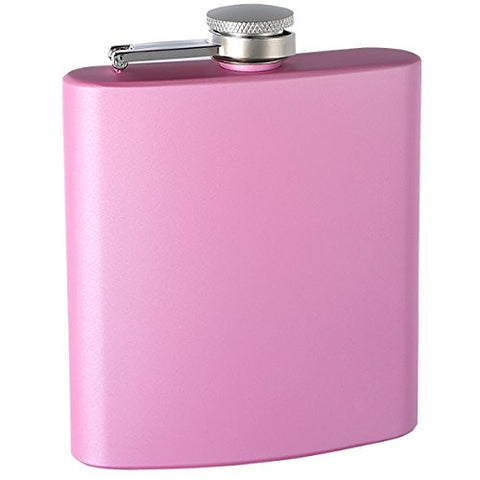 6oz Pearlized Painted Hip Flask, Pink