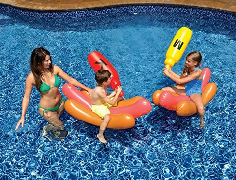 NEW Swimline 90842 Swimming Pool HotDog Battle Inflatable Float Fun Kids Toys