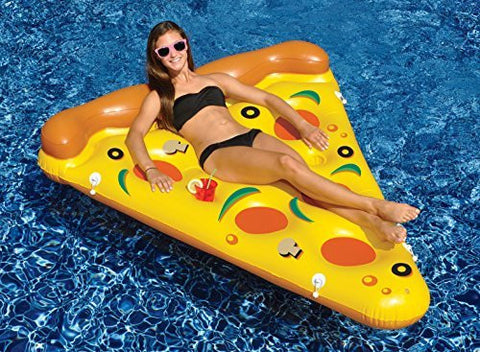 NEW Swimline 90645 Swimming Pool Inflatable Pizza Slice Float Raft Fun Water Toy