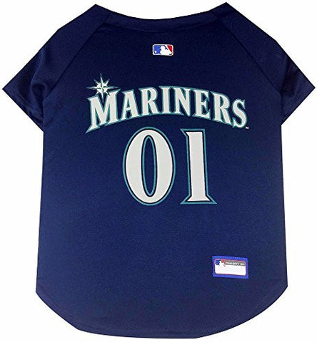 Seattle Mariners Dog Jersey, blue, medium