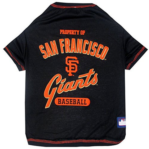 San Francisco Giants Dog Tee Shirt, black w/ orange trim, small
