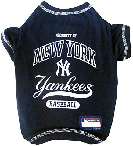 New York Yankees Dog Tee Shirt, blue, small