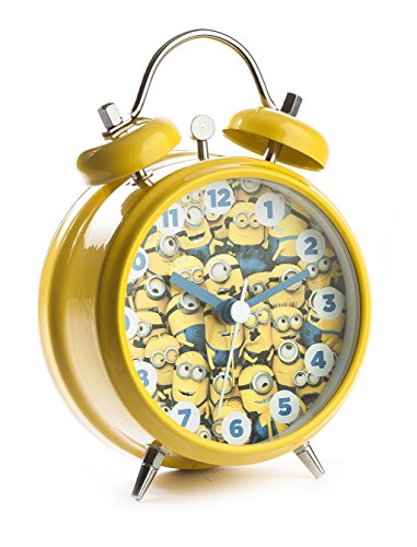 Despicable Me Minions Mini Twinbell Alarm Clock - 13cm high x 8cm wide (approx 5.25in x 3.25in)