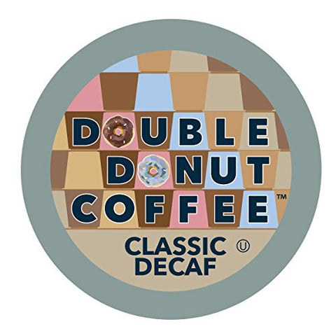 Double Donut Coffee Single Serve Cups for Keurig K-Cup Brewer, Classic Decaf, 12 Count
