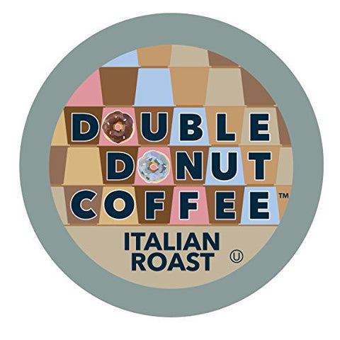 Double Donut Coffee Single Serve Cups for Keurig K-Cup Brewer, Italian Roast, 12 Count