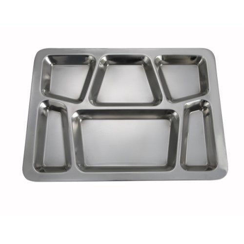 Mess Tray, 6 Compartment, Style B, 15-1/2"x 11-1/2", Set of 4
