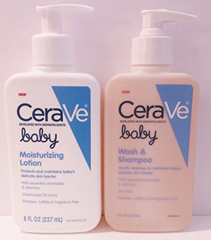CeraVe Baby Wash & Shampoo - 8oz and CeraVe Baby Lotion - 8oz