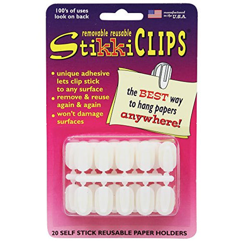 Stikki Works White Clips 20 per Pack Teacher Classroom Aid