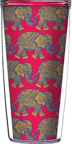 Stock Wrap - Original Traveler 16 oz - Royal Elephants On Red