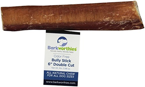Barkworthies - 06" Double Cut (Mini Case) Odor Free Bully Stick, Singles