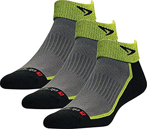 Trail Run 1/4 Crew/Turndown - Lime Green/Black/Gray, M